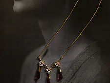 Kusumaprabha . कुसुमांप्रभा | Designer Glass Necklace - Pink