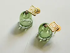Kusumaprabha . कुसुमांप्रभा ✦ Handcrafted Green Glass Bell Jhumka 