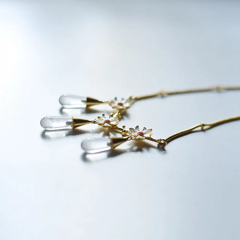 online Handmade designer glass Necklace - White 