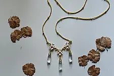 Kusumaprabha . कुसुमांप्रभा | Designer Glass Necklace - White