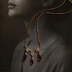Kusumaprabha . कुसुमांप्रभा | Designer Glass Necklace - Brown