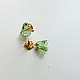 online Handmade designer glass Earring - Green Jhumka