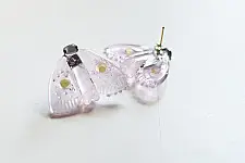Kusumaprabha . कुसुमांप्रभा ✦ Handmade Glass Pale Pink Moth Earring