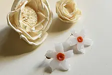 Kusumaprabha . कुसुमांप्रभा ✦ Handmade Glass Earring - Shiuli Flower