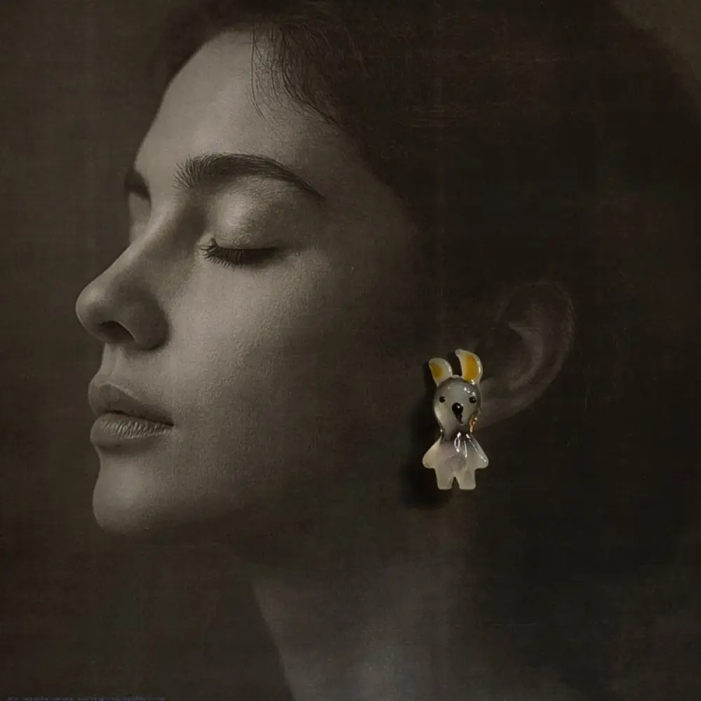 online Handmade designer glass earring Bunny