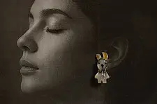 Kusumaprabha . कुसुमांप्रभा | Designer Glass Earring - Bunny