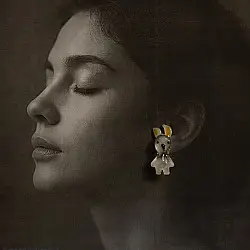 Kusumaprabha . कुसुमांप्रभा | Designer Glass Earring - Bunny