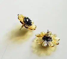 Kusumaprabha . कुसुमांप्रभा ✦ Handcrafted Glass Earring - Amber Yellow Flame Bloom