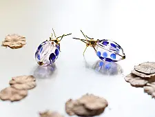 Kusumaprabha . कुसुमांप्रभा | Designer Glass Earring - Blue Bug