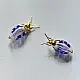 online Handmade designer glass earring Blue Bug