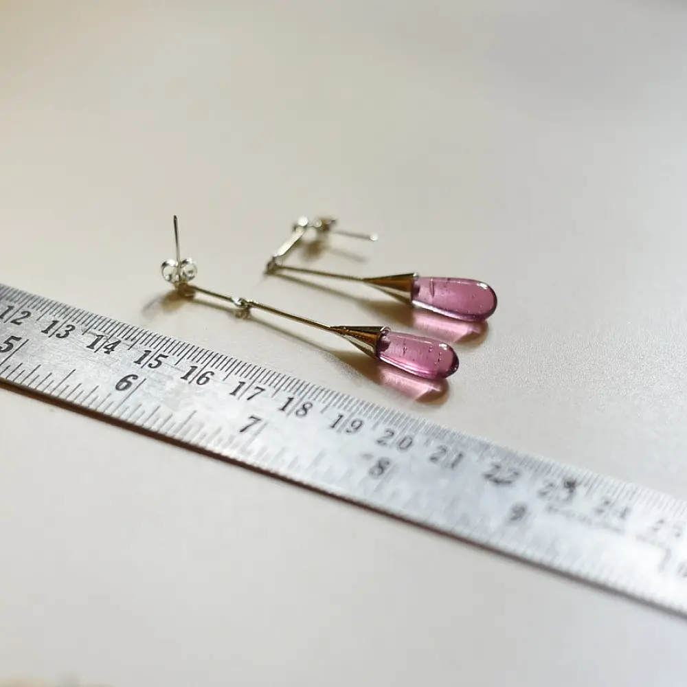 online Handmade designer glass Pink earring
