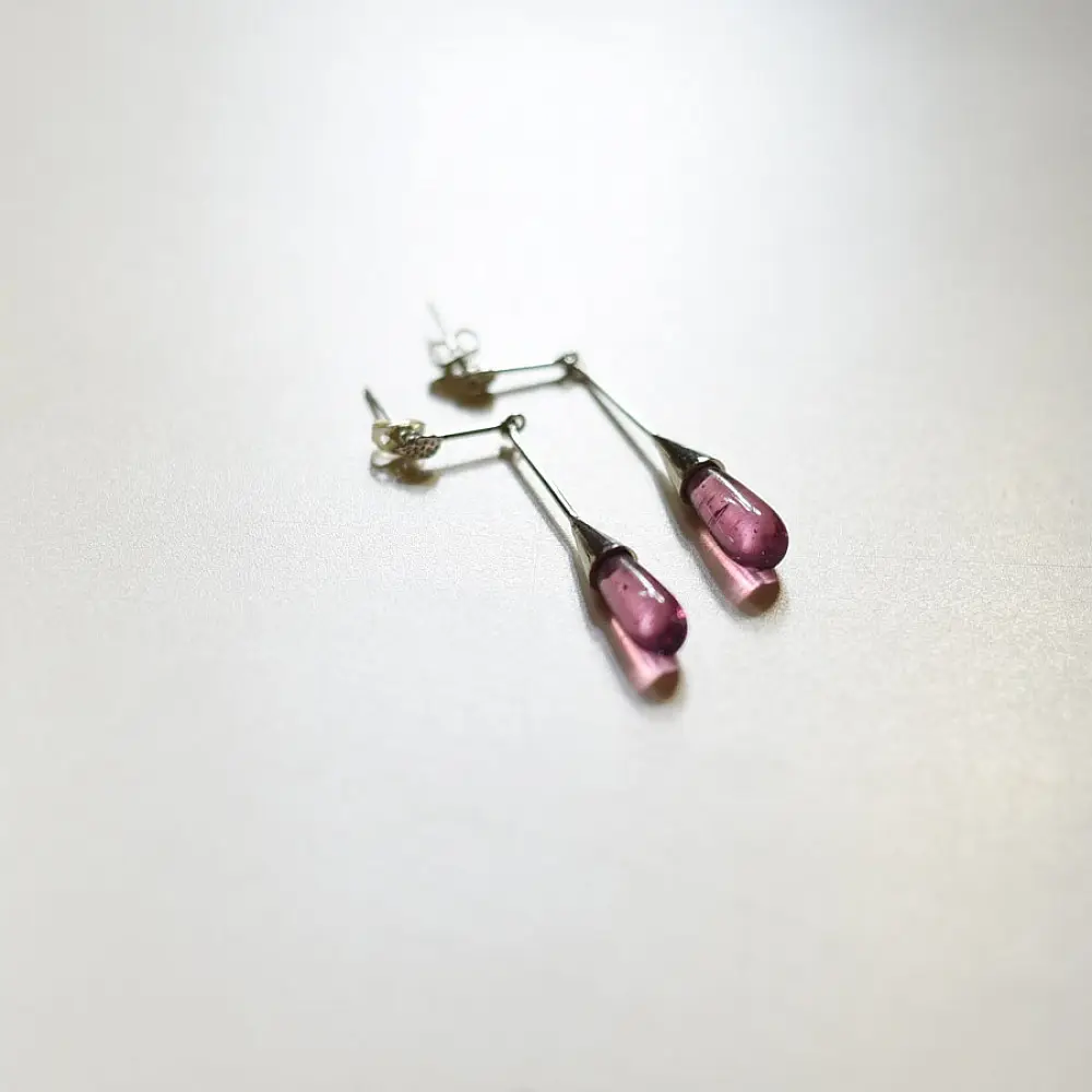 online Handmade designer glass Pink earring