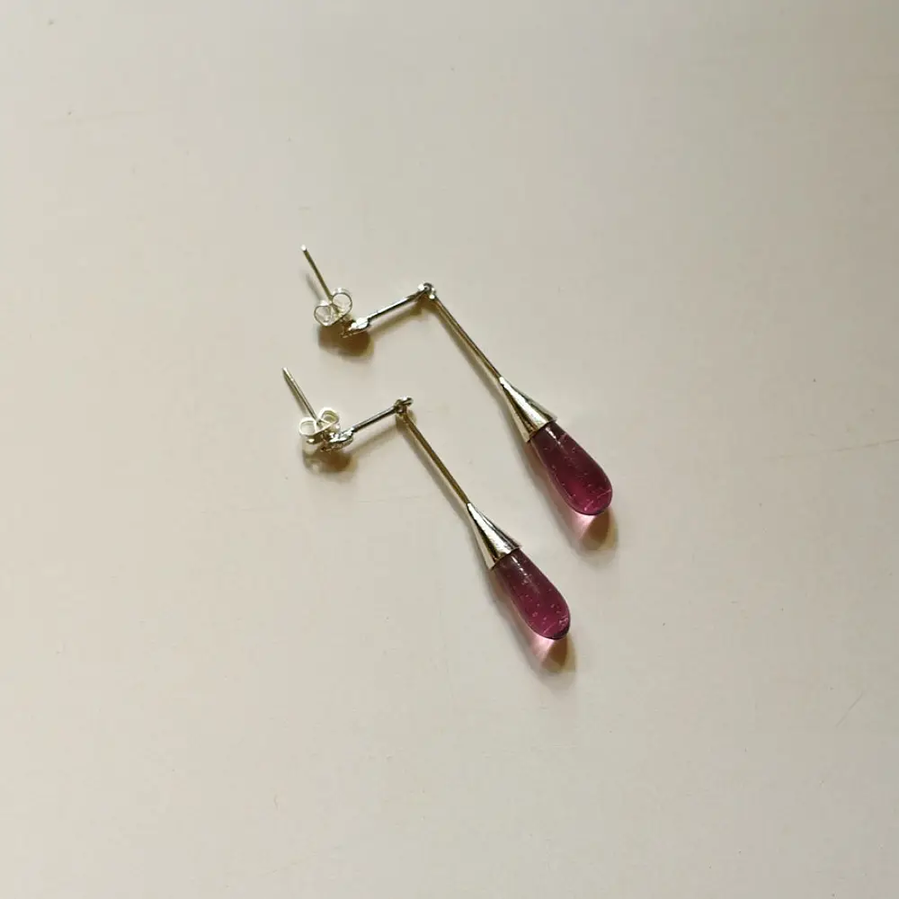 online Handmade designer glass Pink earring