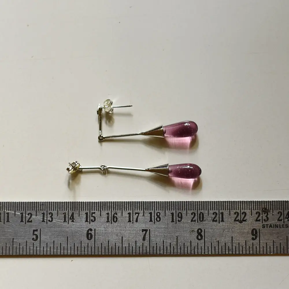 online Handmade designer glass Pink earring