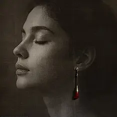 Kusumaprabha . कुसुमांप्रभा | Designer Glass Earring - Brown