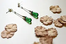 Kusumaprabha . कुसुमांप्रभा | Designer Glass Earring - Green