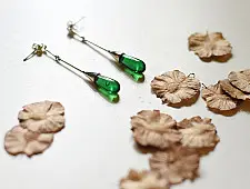 Kusumaprabha . कुसुमांप्रभा | Designer Glass Earring - Green