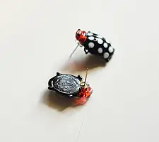Kusumaprabha . कुसुमांप्रभा ✦ Handcrafted Glass Earring - Polka Bug