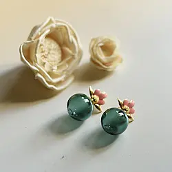 Kusumaprabha . कुसुमांप्रभा ✦ Handcrafted Glass Earring - Lotus Bud