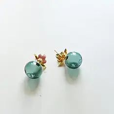 Kusumaprabha . कुसुमांप्रभा ✦ Handcrafted Glass Earring - Lotus Bud