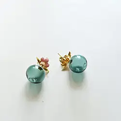 Kusumaprabha . कुसुमांप्रभा ✦ Handcrafted Glass Earring - Lotus Bud