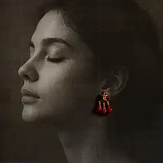 Kusumaprabha . कुसुमांप्रभा | Designer Glass Earring - 17