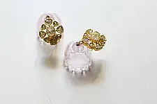 Kusumaprabha . कुसुमांप्रभा ✦ Handmade Glass Earring - Mini Pink Bell Drop
