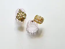 Kusumaprabha . कुसुमांप्रभा ✦ Handmade Glass Earring - Mini Pink Bell Drop