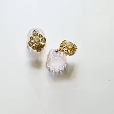 Kusumaprabha . कुसुमांप्रभा ✦ Handmade Glass Earring - Mini Pink Bell Drop