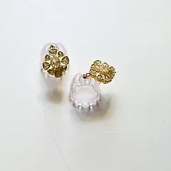 Kusumaprabha . कुसुमांप्रभा ✦ Handmade Glass Earring - Mini Pink Bell Drop