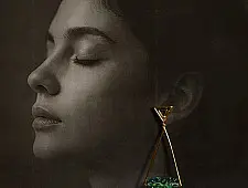 Kusumaprabha . कुसुमांप्रभा | Designer Handcrafted Glass Green Earring 