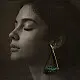 online Designer Handcrafted Glass Green Earring 