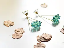 Kusumaprabha . कुसुमांप्रभा | Designer Handcrafted Glass Green Earring 