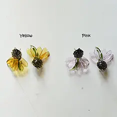 Kusumaprabha . कुसुमांप्रभा ✦ Handcrafted Glass Earring - Sunflower  (2 colour)