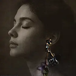 Kusumaprabha . कुसुमांप्रभा | Designer Glass Earring - 19