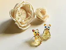 Kusumaprabha . कुसुमांप्रभा ✦ Handmade Glass Earring - Owl