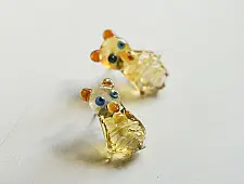 Kusumaprabha . कुसुमांप्रभा ✦ Handmade Glass Earring - Owl