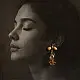 online Handmade designer glass earring - Pink Flower