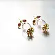 online Handmade designer glass earring - Pink Flower