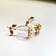 online Handmade designer glass earring - Pink Flower