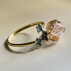 Kusumaprabha . कुसुमांप्रभा | Designer Glass Hydrangea Bracelet 