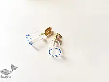 Kusumaprabha . कुसुमांप्रभा | Designer Glass Earring - White Transparent 