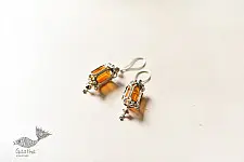 Kusumaprabha . कुसुमांप्रभा | Designer Glass Earring -Brown