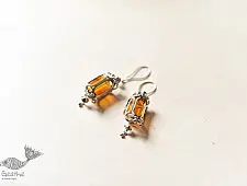 Kusumaprabha . कुसुमांप्रभा | Designer Glass Earring -Brown