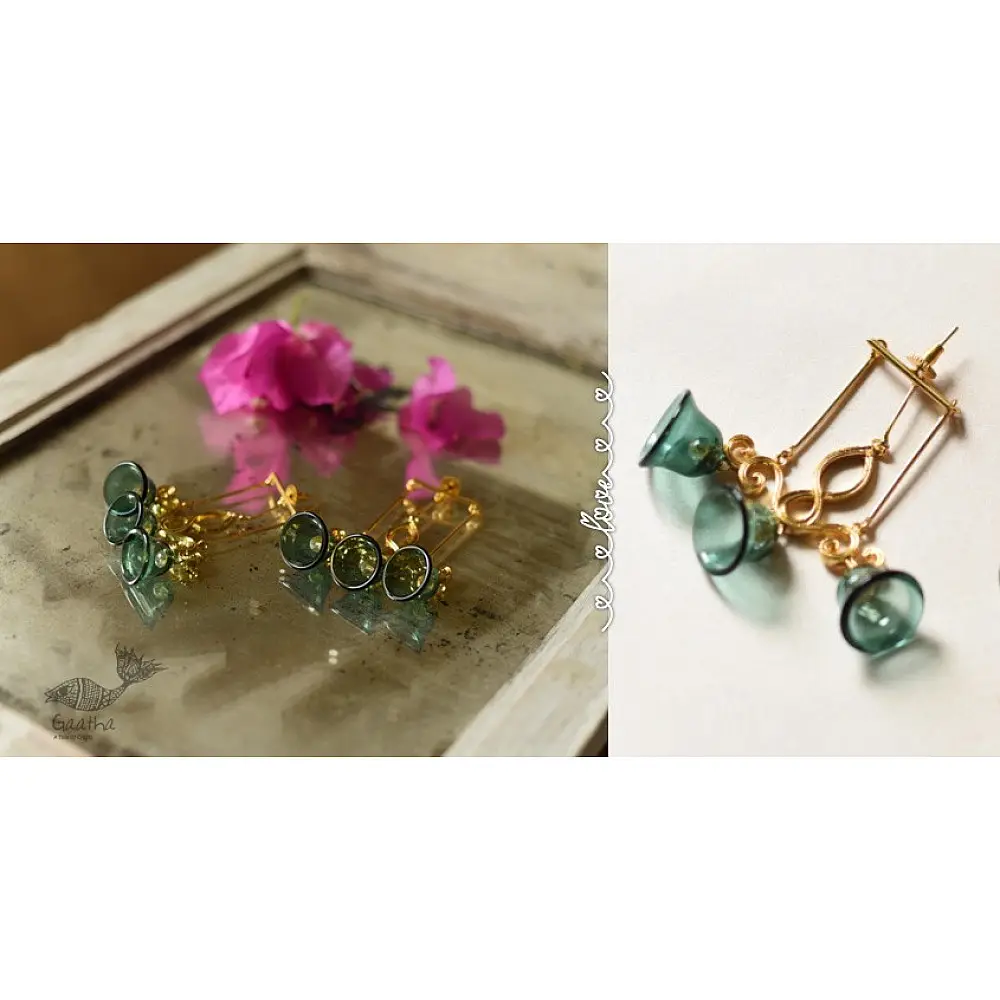 online Handmade designer glass earring - Three Bells