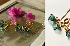 Kusumaprabha . कुसुमांप्रभा | Designer Glass Earring - Three Bells