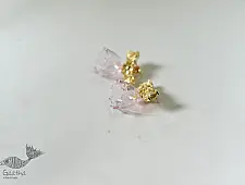 Kusumaprabha . कुसुमांप्रभा ✤ Handmade Glass Earring - Pink Gold
