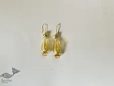 Kusumaprabha . कुसुमांप्रभा ✤ Designer Glass Earring - Yellow Golden