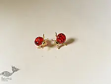 Kusumaprabha . कुसुमांप्रभा ✤ Glass Earring - Ladybug