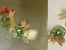 Kusumaprabha . कुसुमांप्रभा ✤ Handmade Glass Earring - Dragonfly Bug